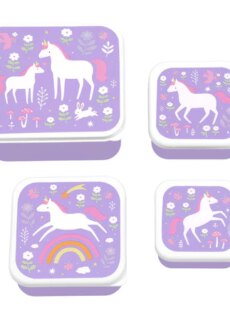 A Little Lovely Company Lunch & Snack Box Set Unicorn Dreams