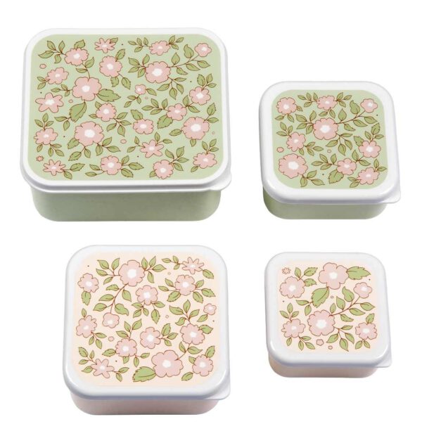 A Little Lovely Company Lunch & snack box set Bloesems Roze