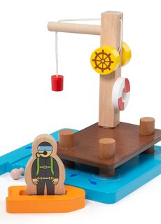 Bigjigs Toys Houten Trein | Kraandok met Duiker