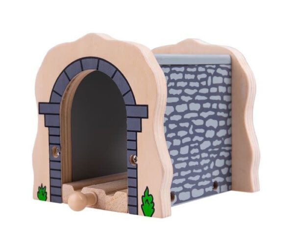 Bigjigs Toys Houten Trein | Stenen Tunnel Grijs