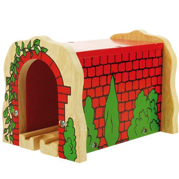 Bigjigs Toys Houten Trein | Stenen Tunnel Rood