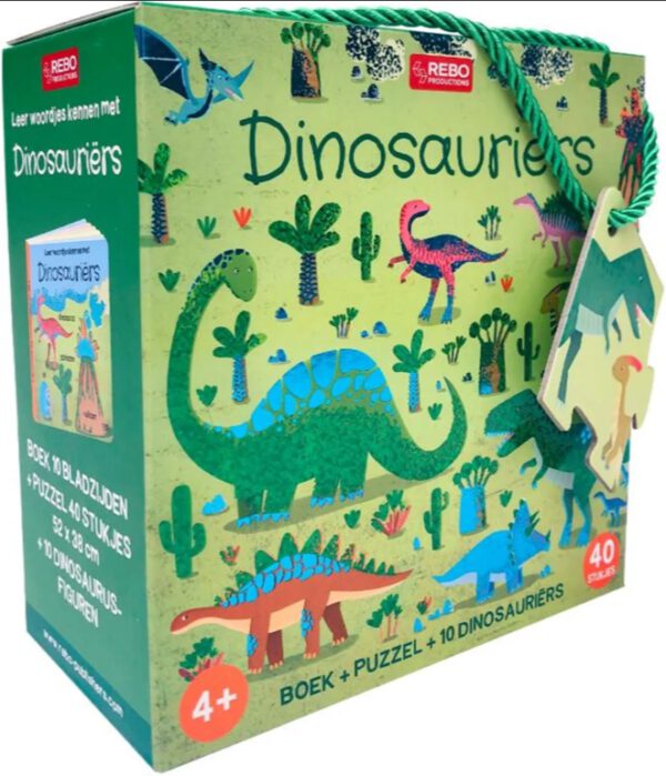 Boek Kinderboek en Puzzel Dinosauriërs