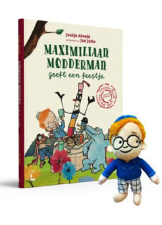 Boek Maximiliaan Modderman geeft een feestje (met voorleespopje)