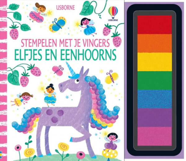 Boek Stempelen met je vingers - Eenhoorns en Elfjes