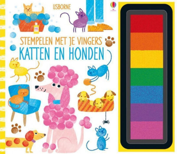 Boek Stempelen met je vingers - Katten en honden