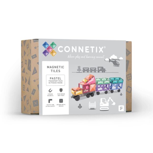 Connetix Magnetische Tegels Pastel Transport 50 stuks