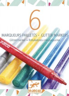 Djeco Glitter Stiften Classic Colours | 6 stuks