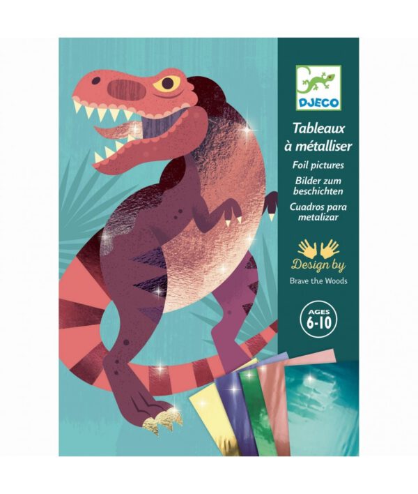 Djeco Schilderijtje Metallic | Dinosaurussen