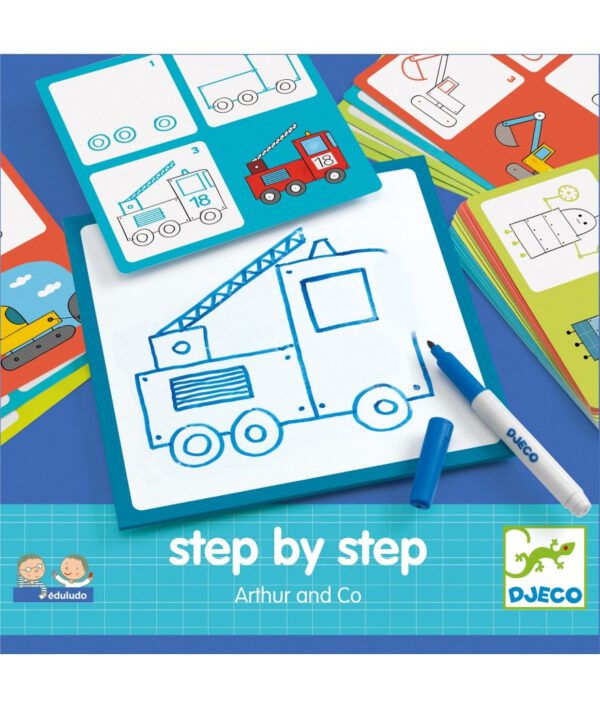 Djeco Tekenkaarten step by step Arthur