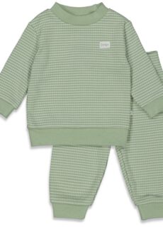 Feetje Kinder Pyjama Wafel Groen Melange