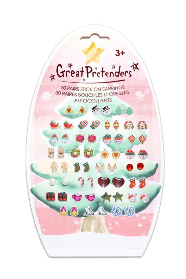 Great Pretenders Plakoorbellen Stick on Earrings kerst