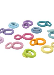 Grimm's Houten Ringen Pastel 24-stuks