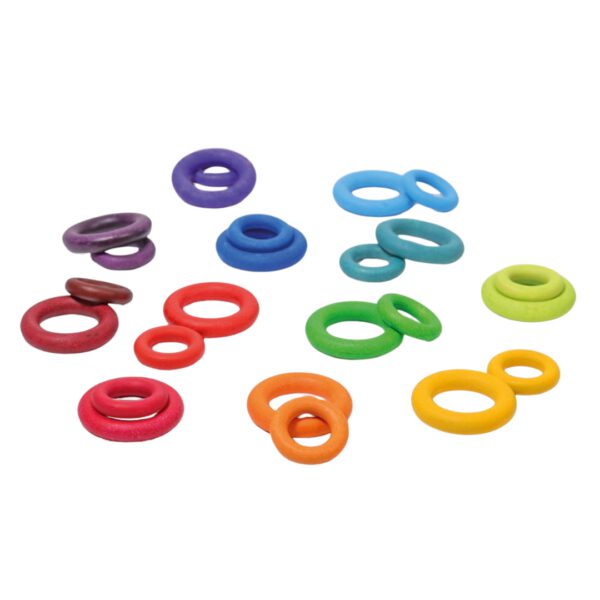 Grimm's Houten Ringen Regenboog 24-stuks