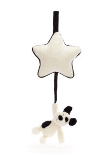 Jellycat Bashful Black & Cream Puppy Musical Pull