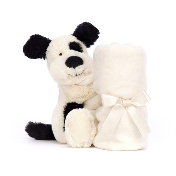 Jellycat Bashful Black & Cream Puppy Soother Knuffeldoek