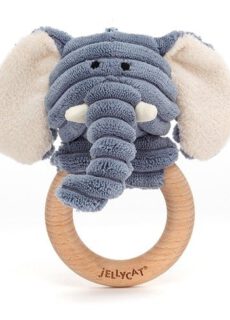 Jellycat Cordy Roy Baby Elephant met Houten Ring