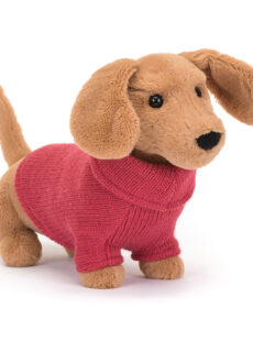 Jellycat Knuffel Sweater Sausage Dog Pink