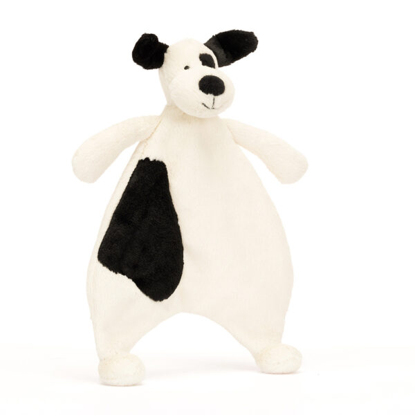 Jellycat Knuffeldoek Bashful Black & Cream Puppy