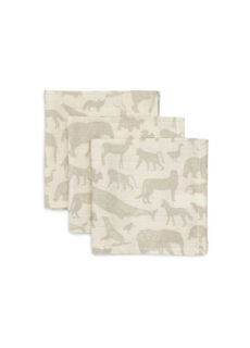 Jollein Hydrofiel Monddoekje 31x31cm Animals Nougat (3pack)