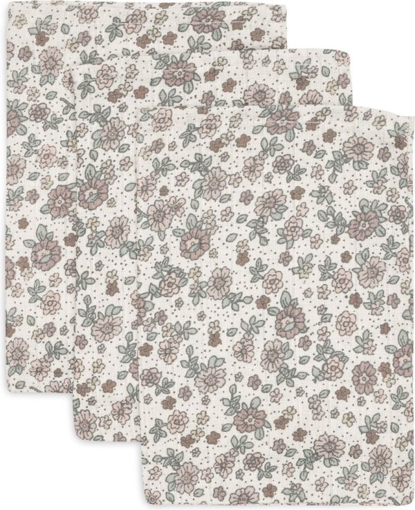 Jollein Hydrofiel Washandje 15x20cm Retro Flowers  (3pack)