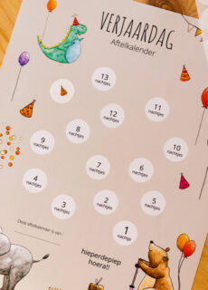 Juulz Illustrations Verjaardag aftelkalender met stickers