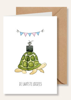 Juulz Illustrations Wenskaart De laatste loodjes Schildpad