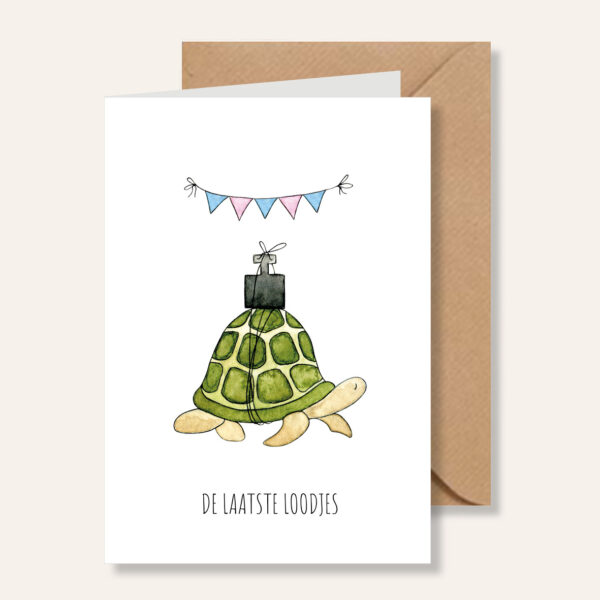 Juulz Illustrations Wenskaart De laatste loodjes Schildpad