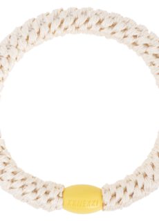 Kknekki Haarelastiekje Ivory Yellow Bead