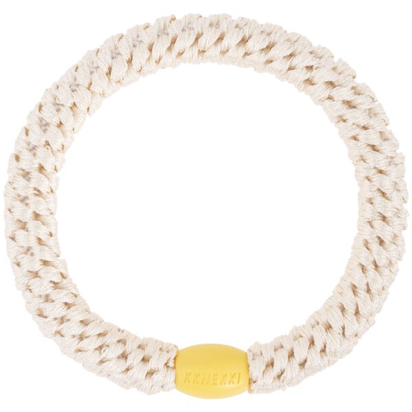 Kknekki Haarelastiekje Ivory Yellow Bead