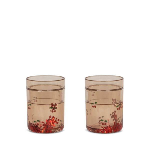 Konges Slojd Glitter Drinkbeker Cherry ( set van 2 )