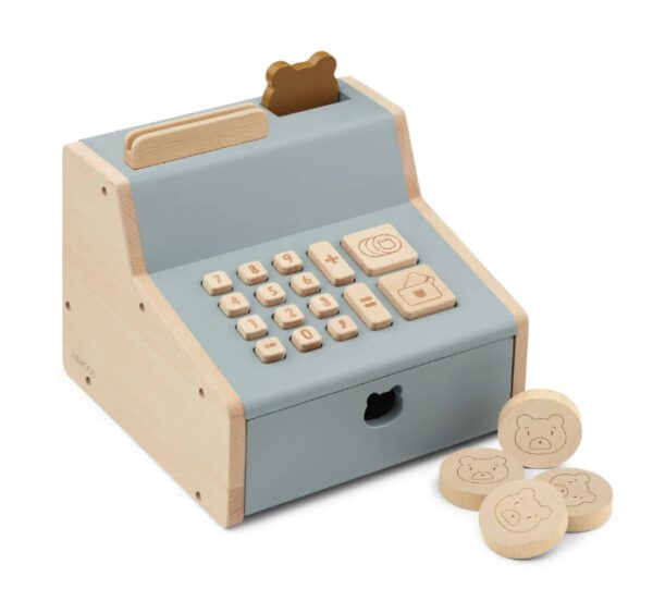 Liewood Houten Kassa Buck Cash Register Blue Fog Multi mix