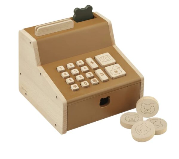 Liewood Houten Kassa Buck Cash Register Golden Caramel Multi Mix