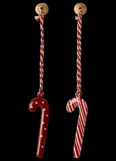 Maileg Metalen Kerstboomhangers Candy Cane (2 stuks)