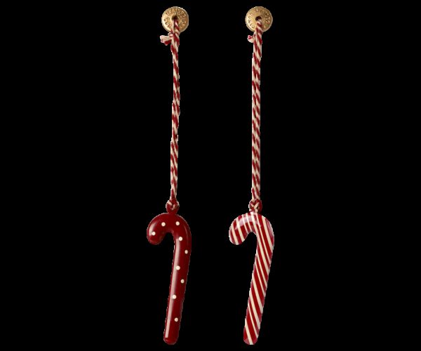 Maileg Metalen Kerstboomhangers Candy Cane (2 stuks)