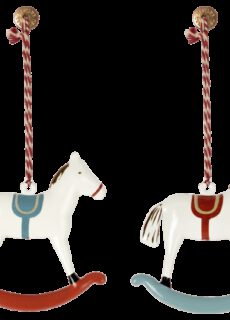 Maileg Metalen Kerstboomhangers Rocking Horse (2 stuks)