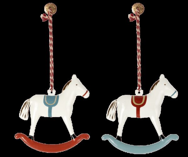 Maileg Metalen Kerstboomhangers Rocking Horse (2 stuks)