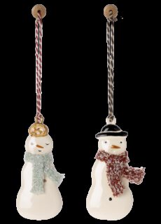 Maileg Metalen Kerstboomhangers Snowman Sneeuwpop (2 stuks)