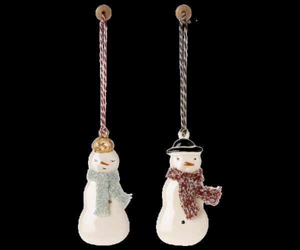 Maileg Metalen Kerstboomhangers Snowman Sneeuwpop (2 stuks)