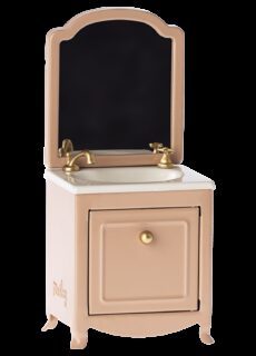 Maileg Muizen Sink Dresser with Mirror Wastafel met Spiegel Dark Powder