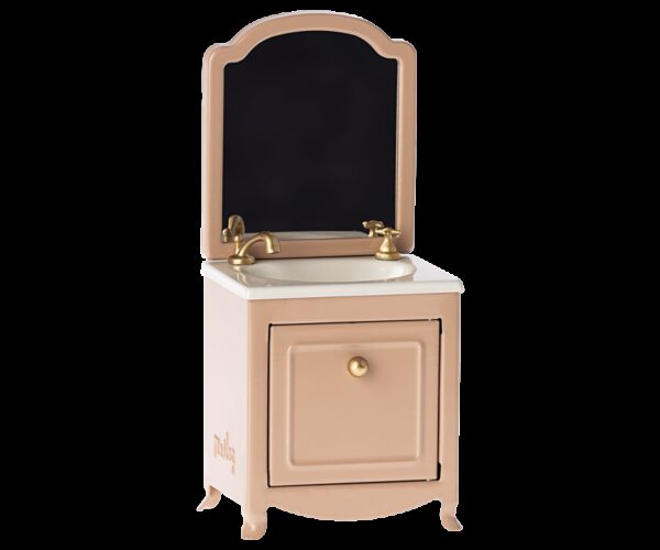 Maileg Muizen Sink Dresser with Mirror Wastafel met Spiegel Dark Powder