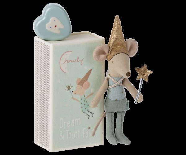 Maileg Tandenfee Tooth fairy mouse in luciferdoosje - Blue