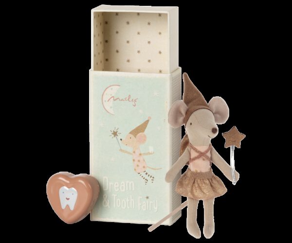 Maileg Tandenfee Tooth fairy mouse in luciferdoosje - Rose