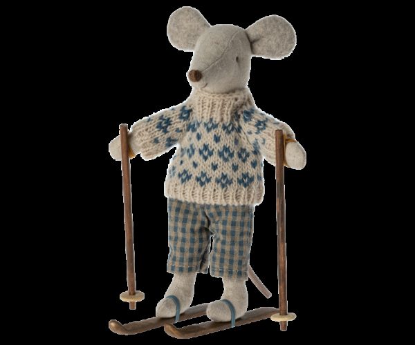 Maileg Winter Mouse met Ski set Vader Muis