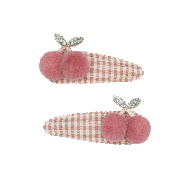 Mimi & Lula Haarclipjes Gingham Cherry