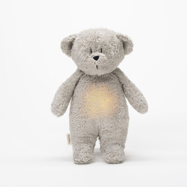 Moonie Knuffelbeer met nachtlamp en geluid Gray Natur