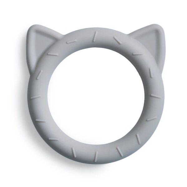 Mushie Bijtring - Teether Cat | Stone