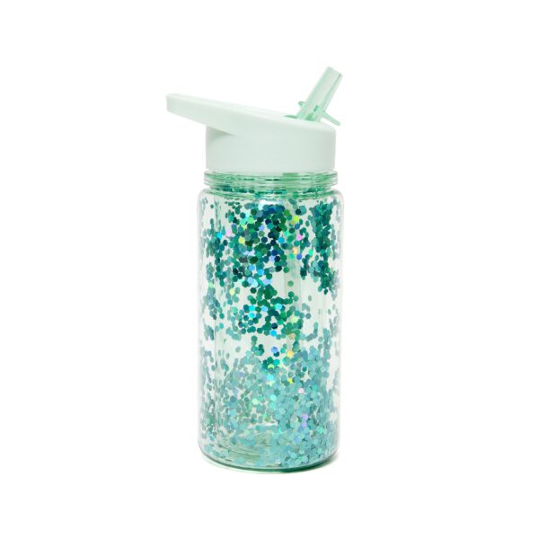 Petit Monkey Drinking Bottle Glitter Green Lily