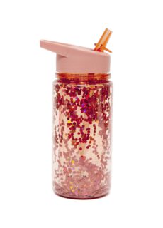 Petit Monkey Drinking Bottle Glitter Peach Blossom