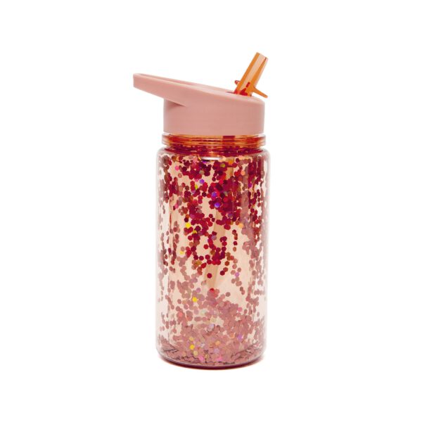 Petit Monkey Drinking Bottle Glitter Peach Blossom