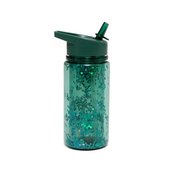 Petit Monkey Drinking Bottle Glitter Salie Green